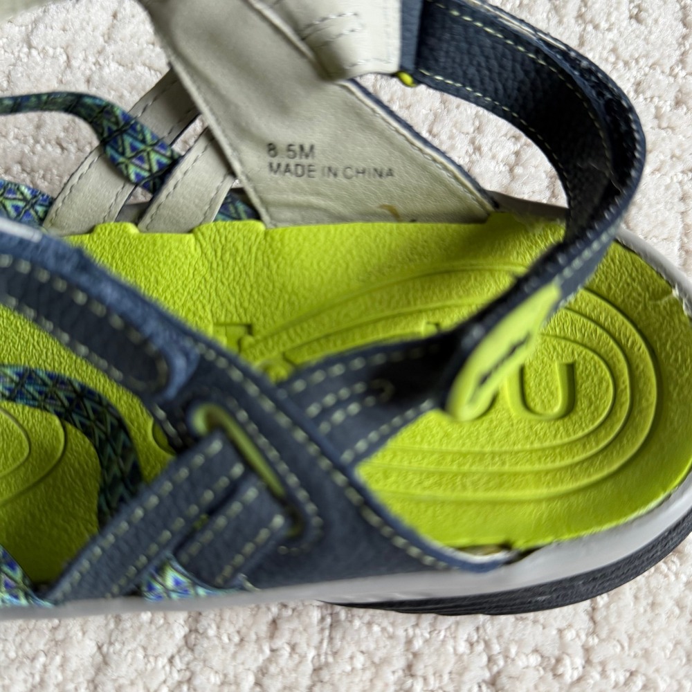 Jambu Women Navy Blue Lime Green Sport Sandals Water Shoes Closed Toe 8.5M - Picture 5 of 12